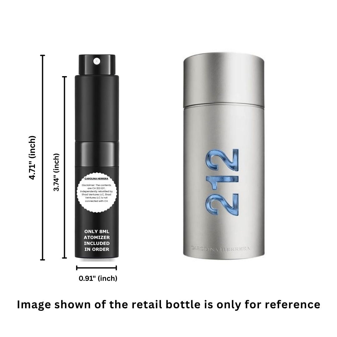 Carolina Herrera 212 NYC Men Eau de Toilette 8ml / 0.27oz – 100% Original Authentic Decanted Perfume Spray