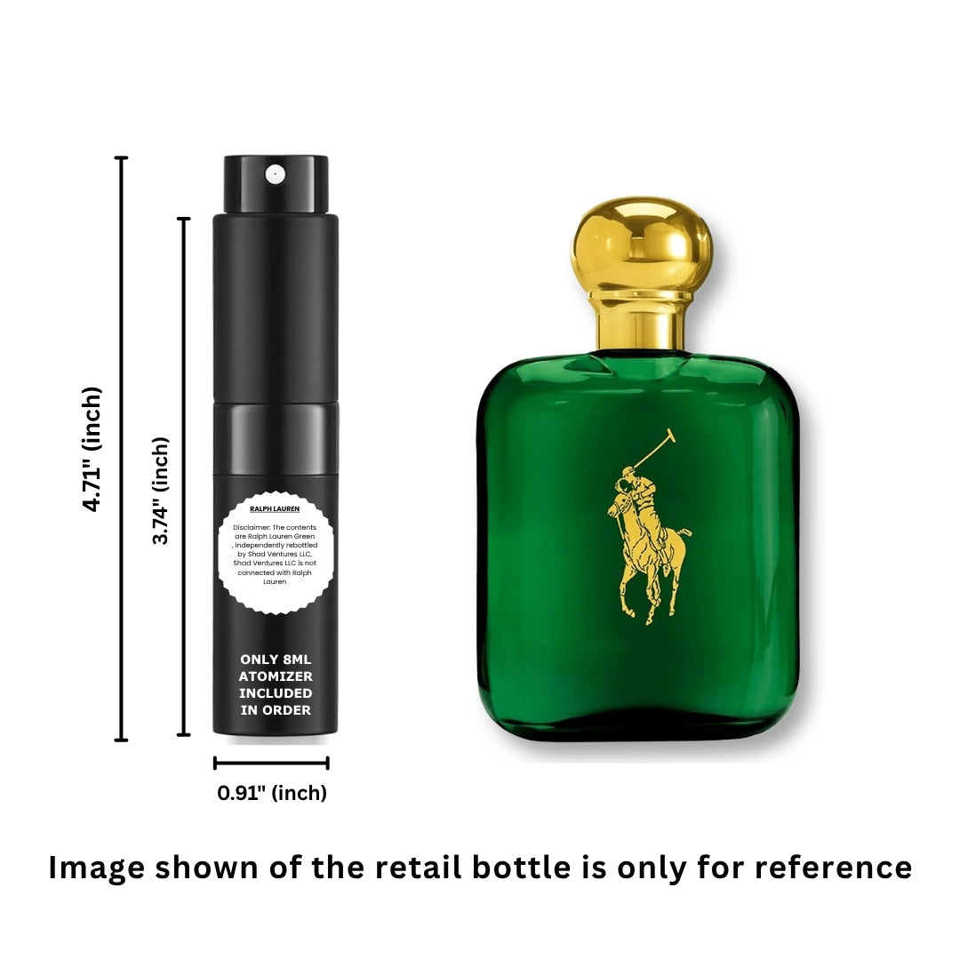 Ralph Lauren Polo Green Eau de Toilette Men 8ml / 0.27oz – Perfume vaporizador decantado 100% original y auténtico
