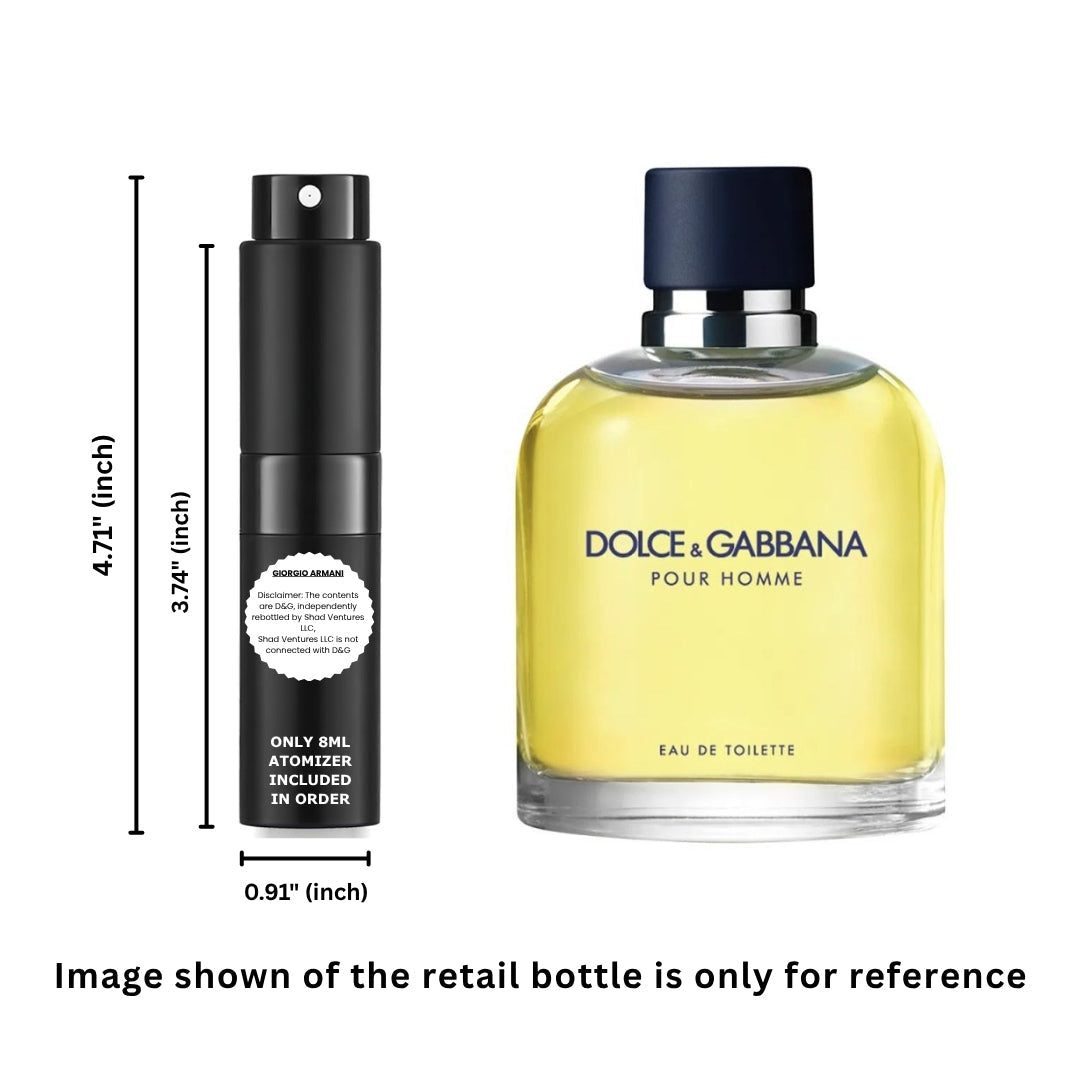 Dolce & Gabbana Pour Homme Eau de Toilette Men 8ml / 0.27oz – 100% Original Authentic Decanted Perfume Spray