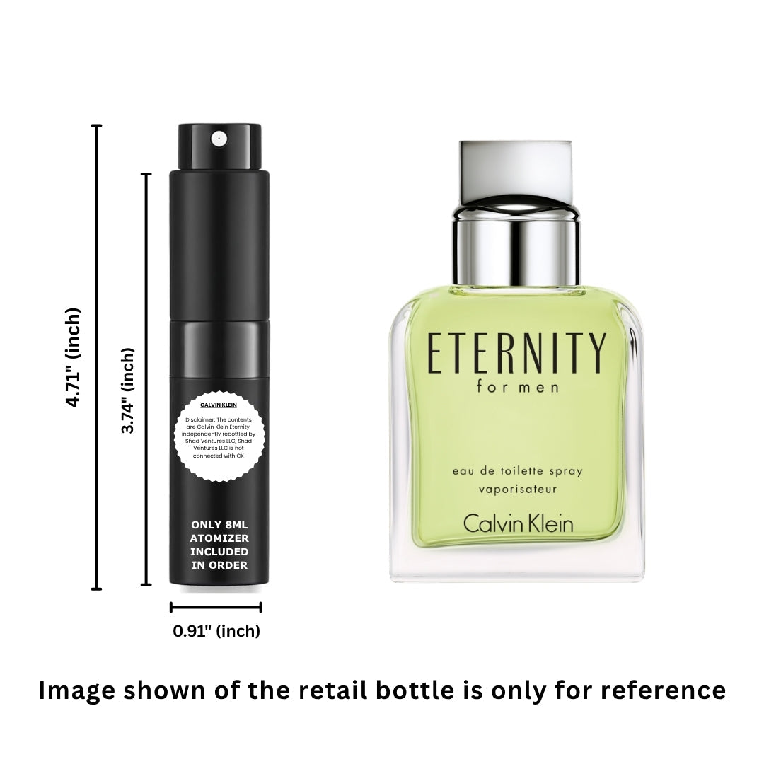 Calvin Klein Eternity for Men Eau de Toilette 8ml / 0.27oz – 100% Original Authentic Decanted Perfume Spray
