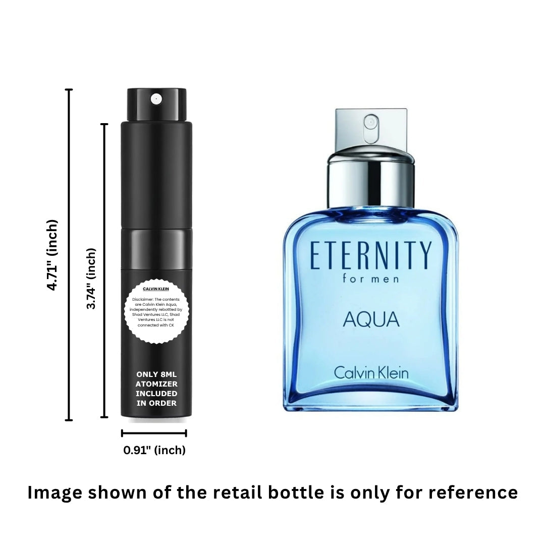 Calvin Klein Eternity Aqua Eau de Toilette Men 8ml / 0.27oz – 100% Original Authentic Decanted Perfume Spray