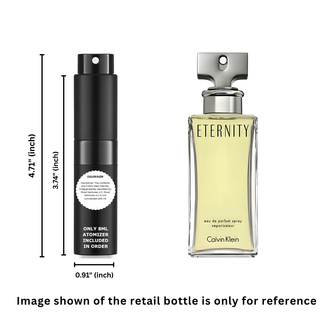 Calvin Klein Eternity Eau de Parfum Women 8ml / 0.27oz – 100% Original Authentic Decanted Perfume Spray
