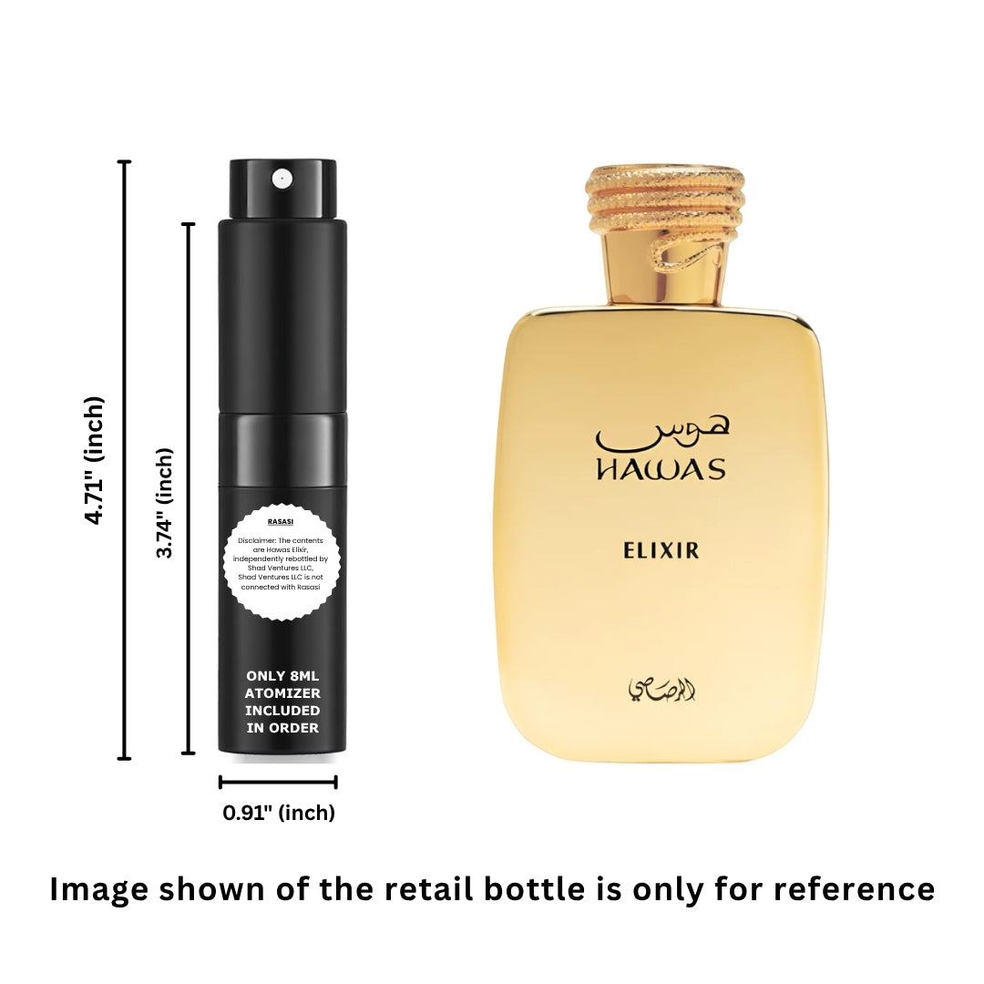 Rasasi Hawas Elixir Eau de Parfum for Men 8ml / 0.27oz – 100% Original Authentic Decanted Perfume Spray