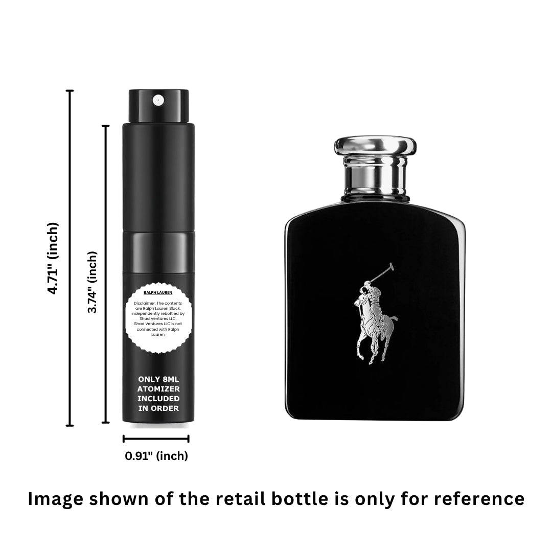 Ralph Lauren Polo Black Eau de Toilette Men 8ml / 0.27oz – 100% Original Authentic Decanted Perfume Spray