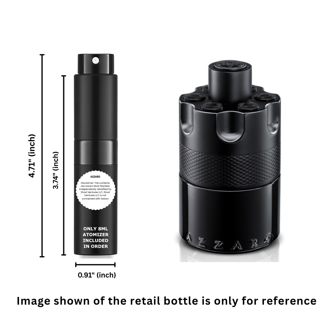 Azzaro The Most Wanted Intense Eau de Parfum 8ml / 0.27oz – 100% Original Authentic Decanted Perfume Spray
