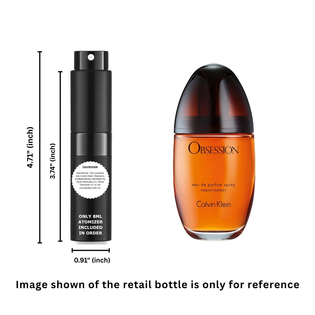 Calvin Klein Obsession for Women Eau de Parfum 8ml / 0.27oz – 100% Original Authentic Decanted Perfume Spray