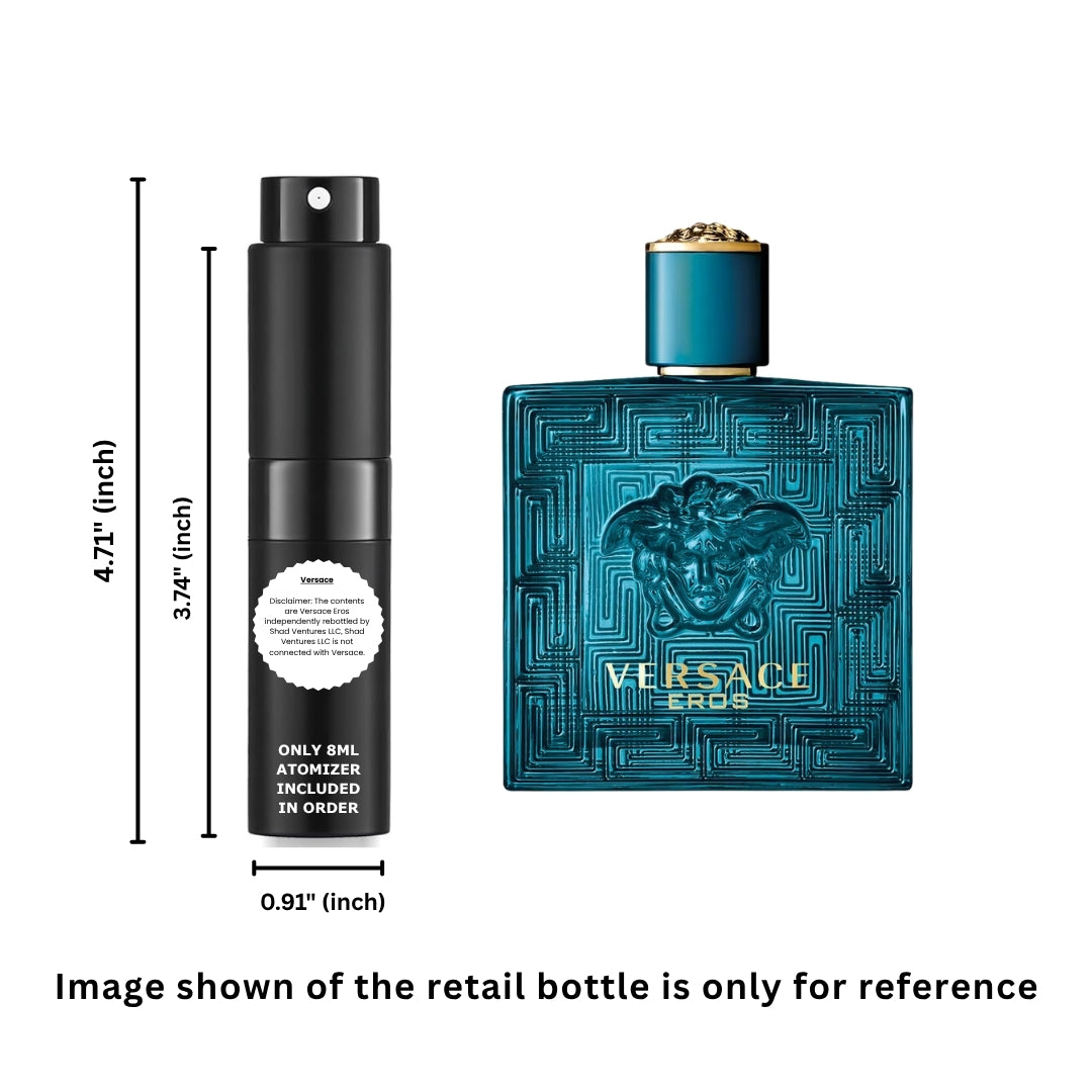 Versace Eros Eau de Toilette for Men 8ml / 0.27oz – 100% Original Authentic Decanted Perfume Spray