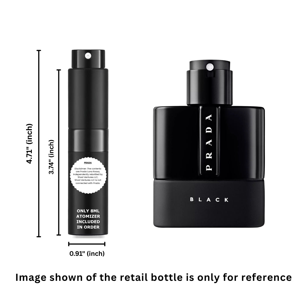 Prada Luna Rossa Black Cologne for Men - Decanted Travel Spray EDP 5ml