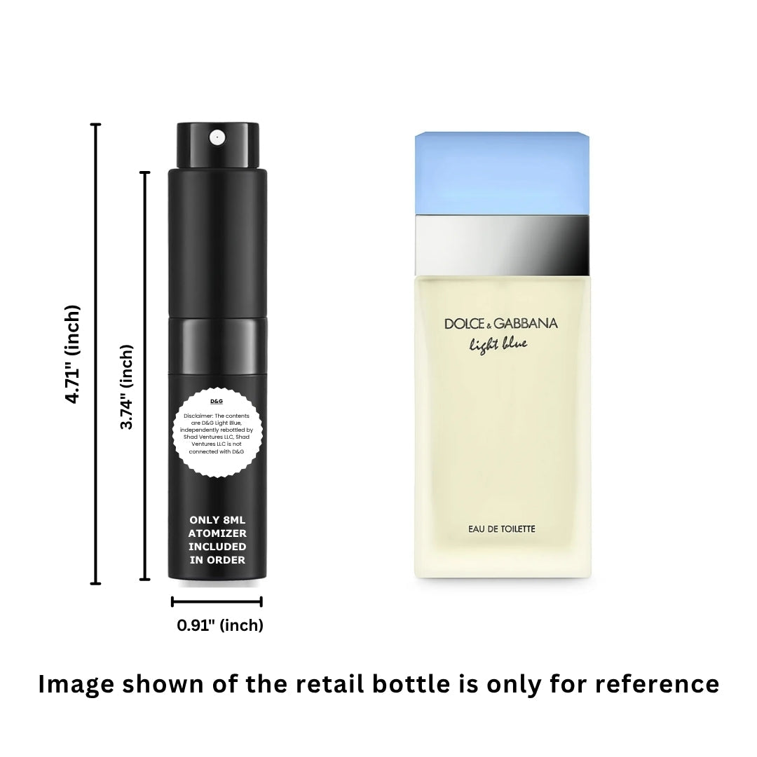 Dolce & Gabbana (D&G) Light Blue Eau de Toilette for Women 8ml / 0.27oz – 100% Original Authentic Decanted Perfume Spray