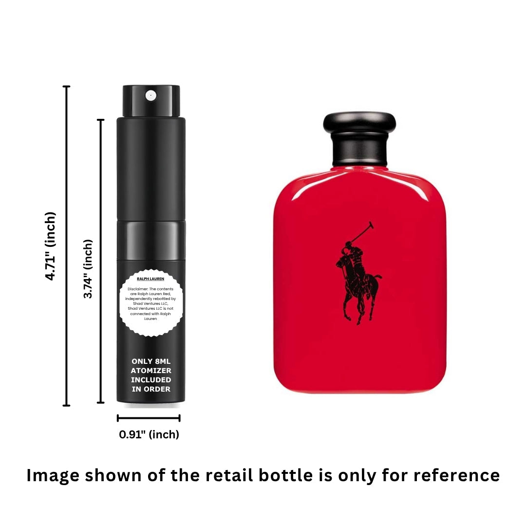 Ralph Lauren Polo Red Eau de Toilette Men 8ml / 0.27oz – 100% Original Authentic Decanted Perfume Spray