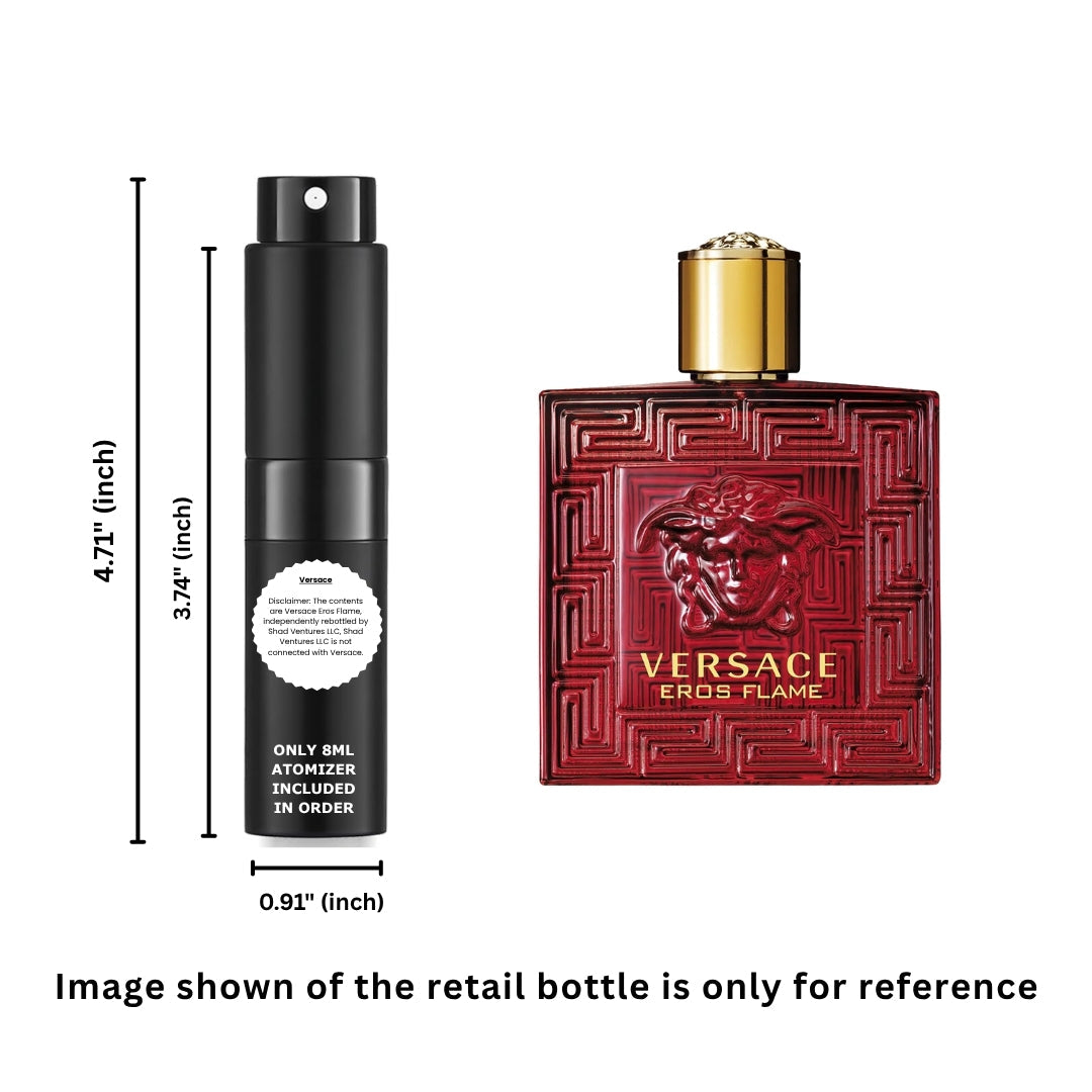 Versace Eros Flame Eau de Parfum for Men 8ml / 0.27oz – 100% Original Authentic Decanted Perfume Spray