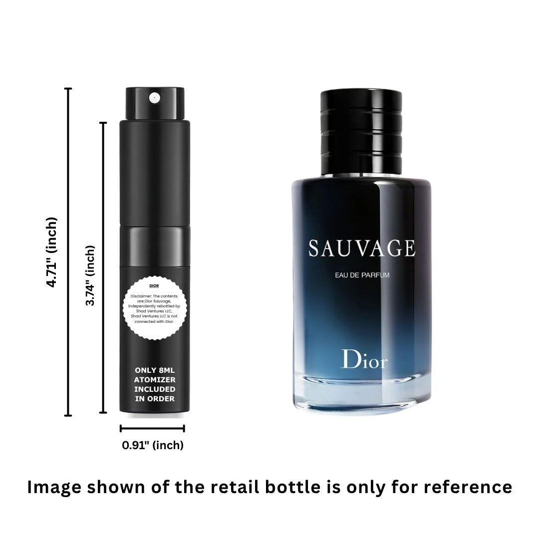 Dior Sauvage Eau de Toilette Men 8ml / 0.27oz – 100% Original Authentic Decanted Perfume Spray
