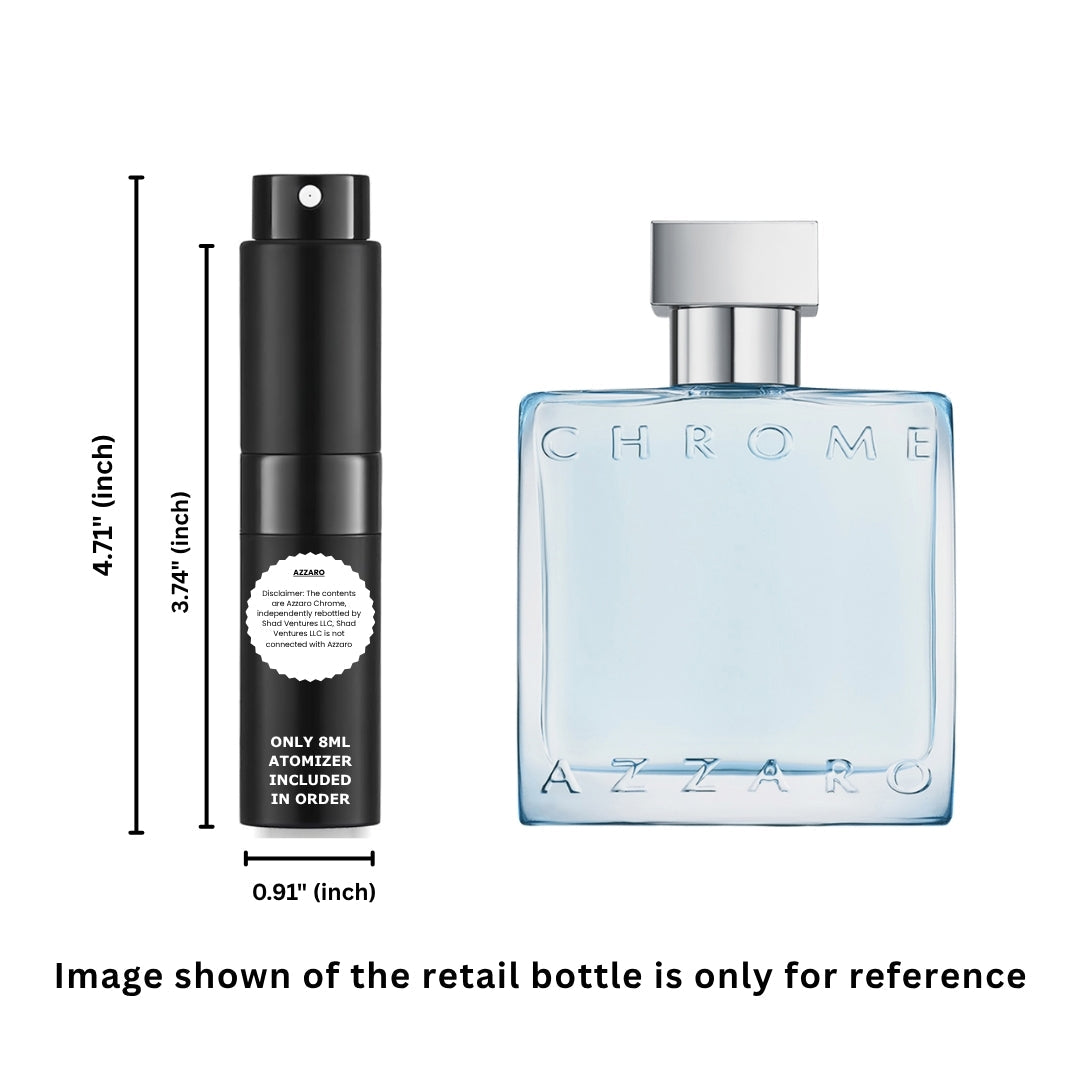 Azzaro Chrome Eau de Toilette 8ml / 0.27oz – 100% Original Authentic Decanted Perfume Spray