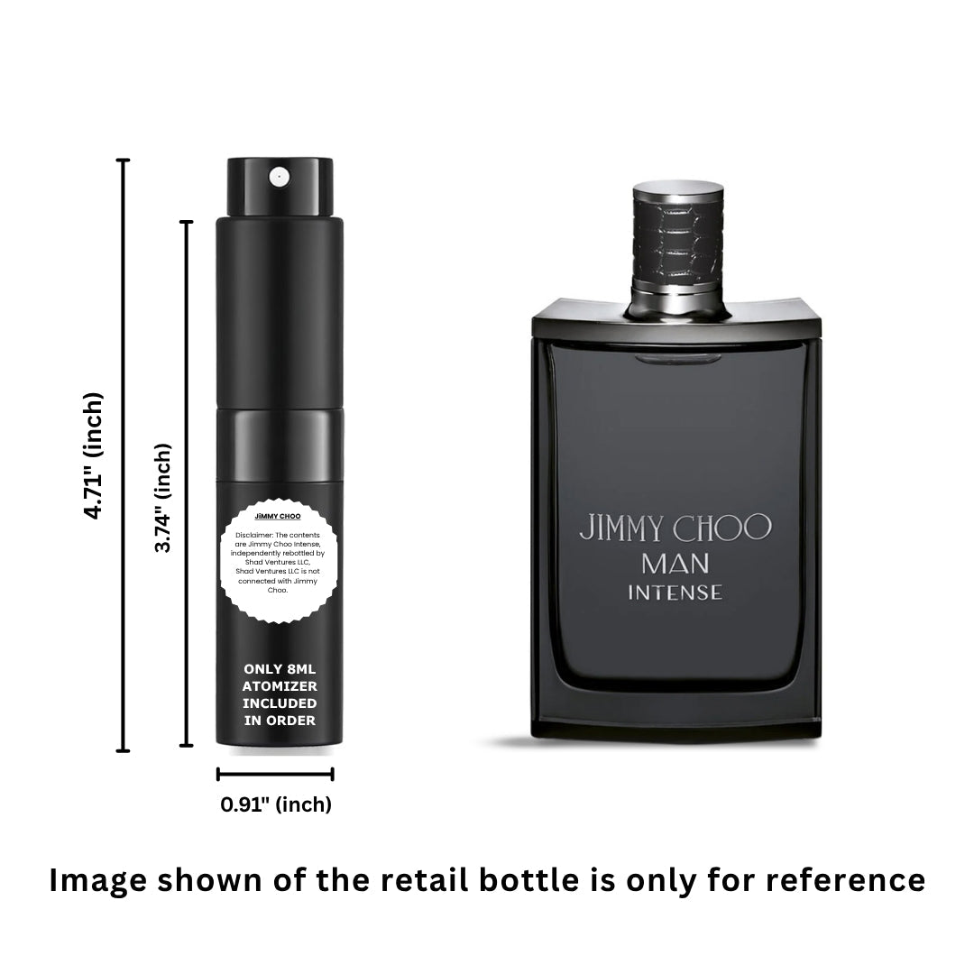 Jimmy Choo Man Intense Eau de Toilette 8ml / 0.27oz – 100% Original Authentic Decanted Perfume Spray