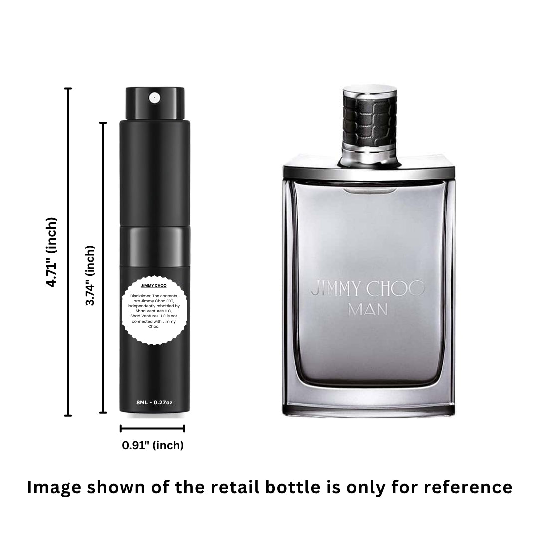 Jimmy Choo Man Eau de Toilette 8ml / 0.27oz – 100% Original Authentic Decanted Perfume Spray