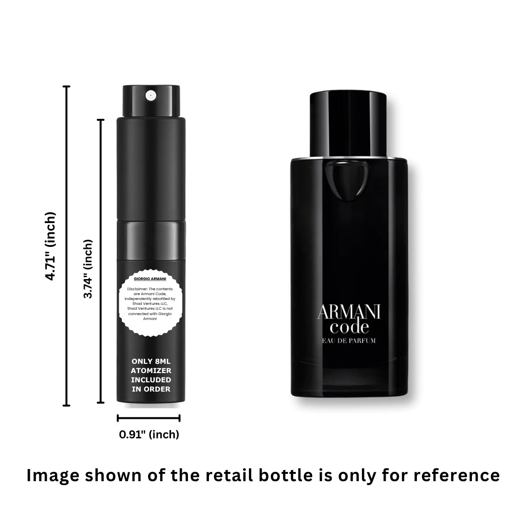 Giorgio Armani Code Eau de Toilette for Men 8ml / 0.27oz – 100% Original Authentic Decanted Perfume Spray