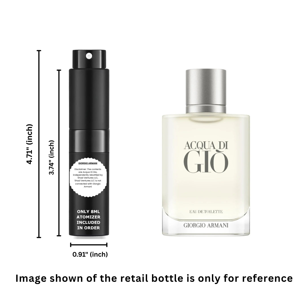 Giorgio Armani Acqua di Gio Eau de Toilette Travel Spray – 100% Original Authentic Decanted Perfume Spray