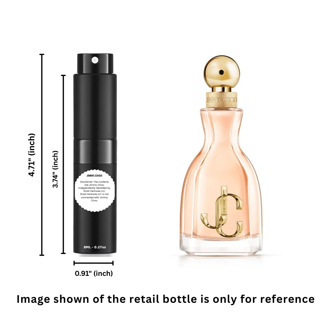 Jimmy Choo I Want Choo Eau de Parfum for Women 8ml / 0.27oz – 100% Original Authentic Decanted Perfume Spray