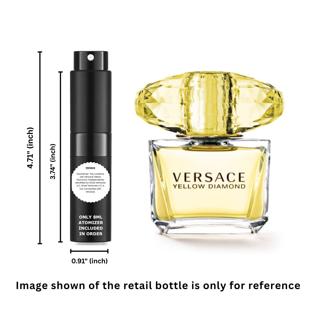 Versace Yellow Diamond Eau de Toilette 8ml / 0.27oz – 100% Original Authentic Decanted Perfume Spray