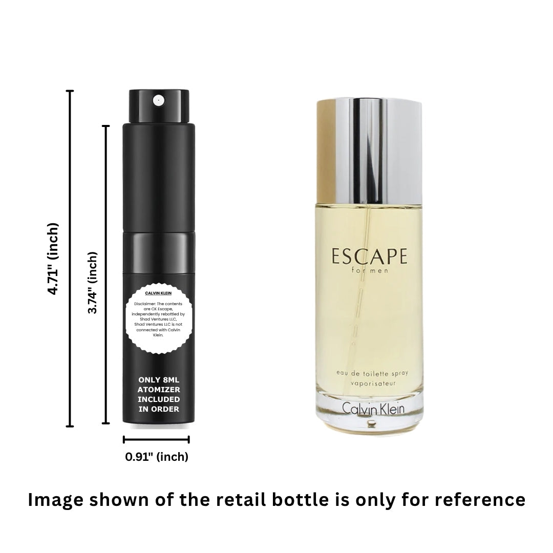 Calvin Klein Escape Eau de Toilette Men 8ml / 0.27oz – 100% Original Authentic Decanted Perfume Spray