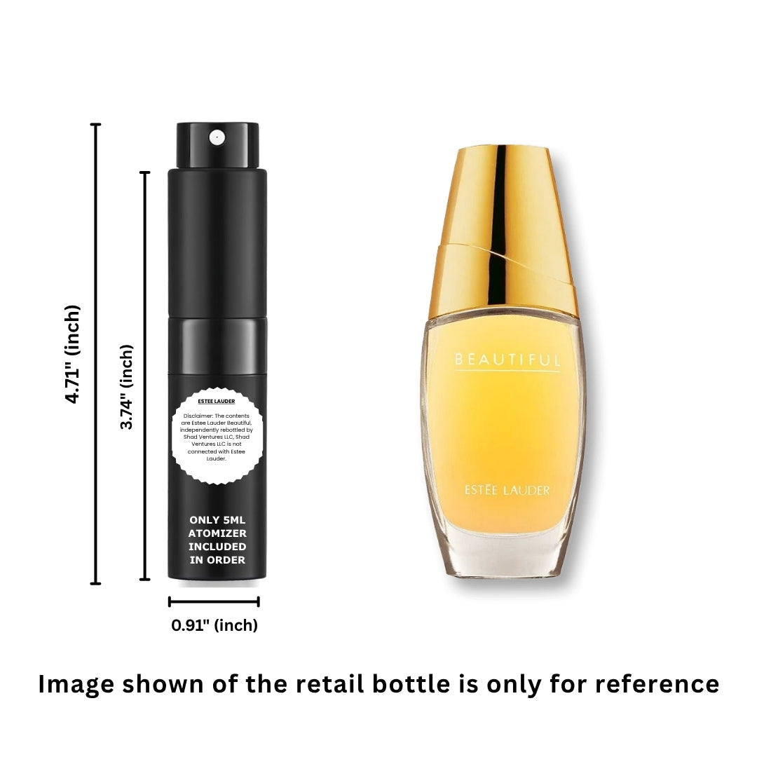 Perfume Estee Lauder Beautiful EDP para mujer, atomizador de viaje decantado de 5 ml / 0.17 oz – 100 % original y auténtico