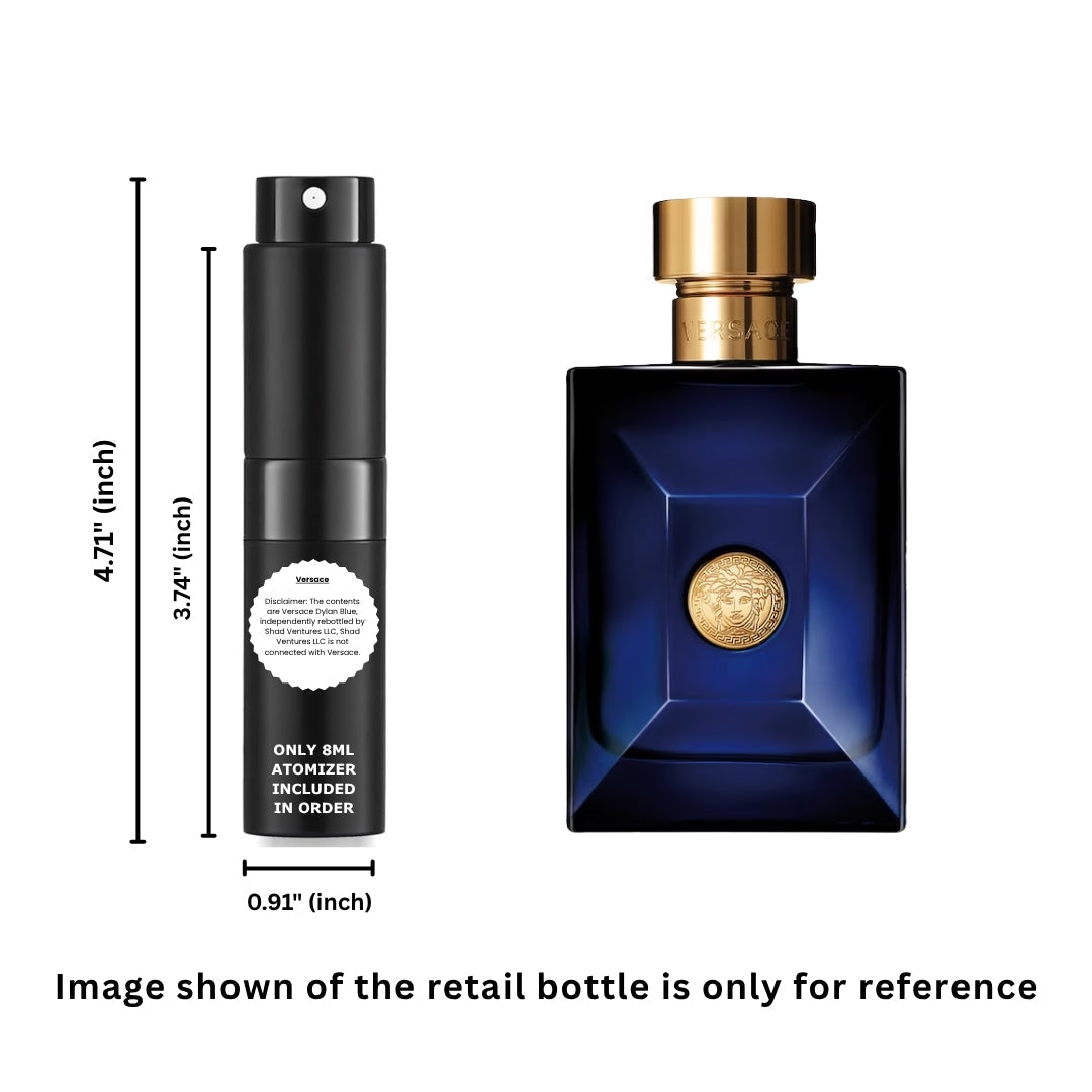 Versace Dylan Blue Eau de Parfum 8ml / 0.27oz – 100% Original Authentic Decanted Perfume Spray