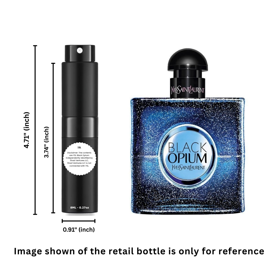 YSL Black Opium Intense Eau de Parfum Women 8ml / 0.27oz – 100% Original Authentic Decanted Perfume Spray