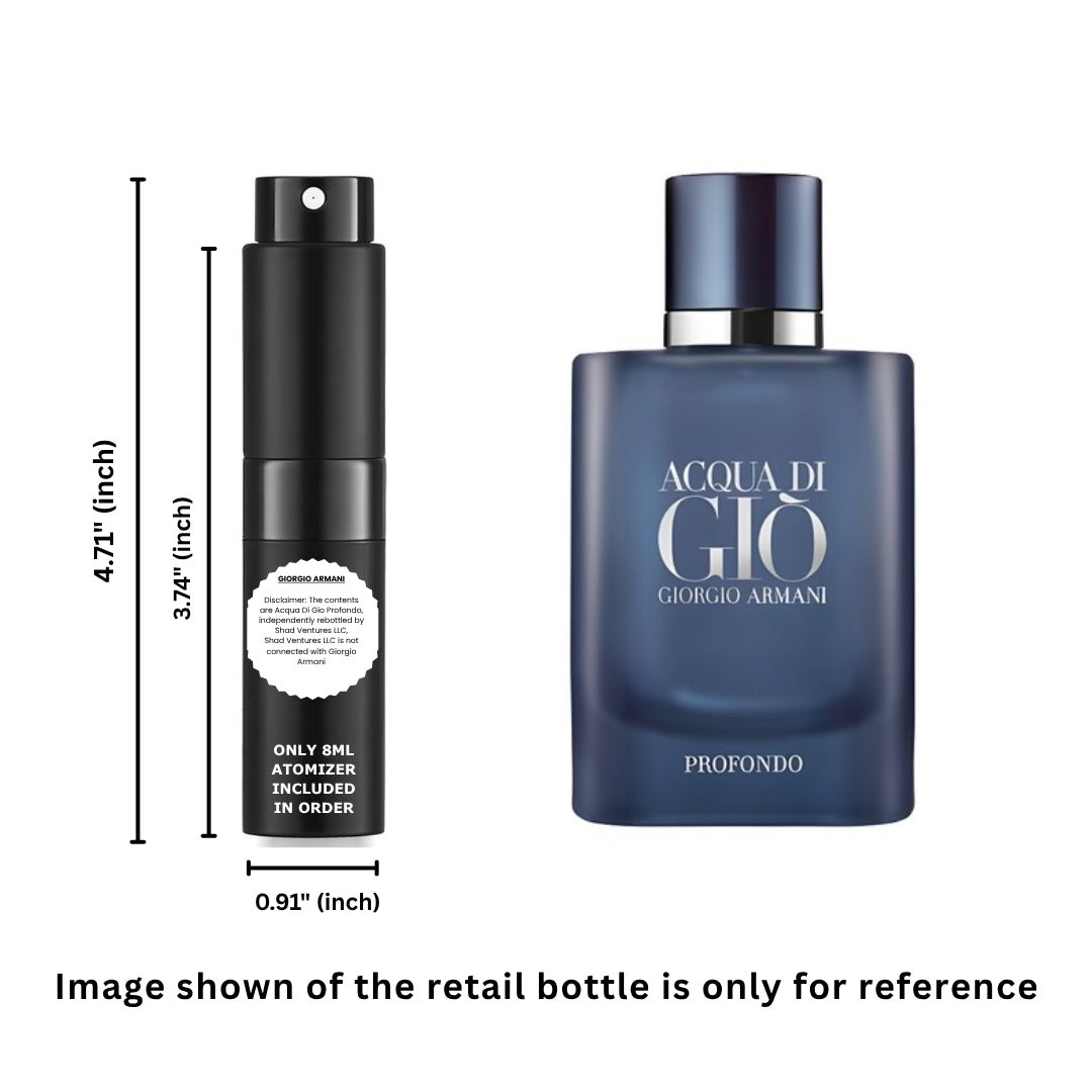 Giorgio Armani Acqua di Gio Profondo Eau de Parfum 8ml / 0.27oz – 100% Original Authentic Decanted Perfume Spray