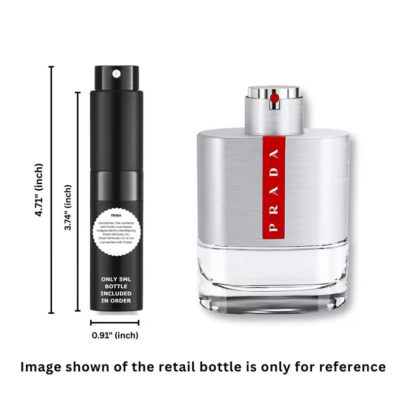 Prada Luna Rossa Eau de Toilette Men 5ml / 0.17oz – 100% Original Authentic Decanted Perfume Spray